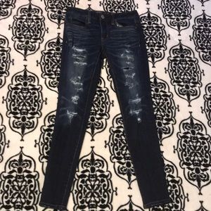 Dark wash ripped jeans